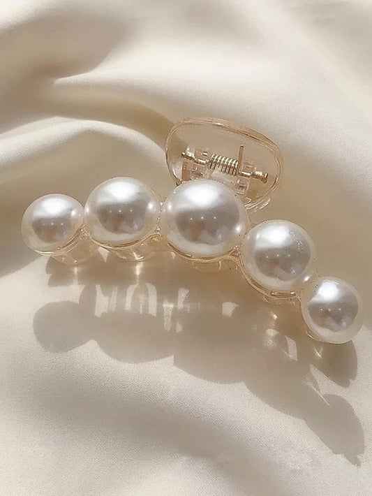 1pc Hair Claws Hair Clip For Street Gift Holiday Head Handmade Plastic White Black for Women