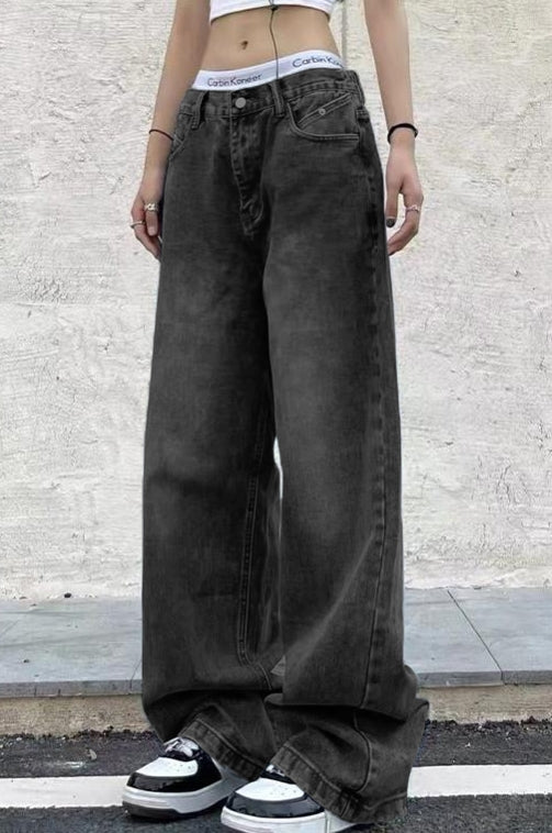 Vintage Blue Wide Leg Boyfriend Jeans