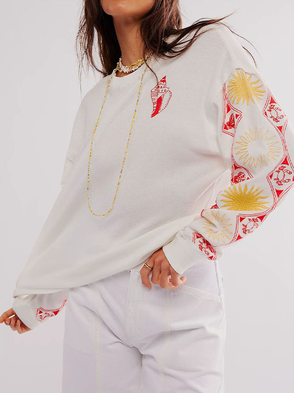 Street Print Oversized Long Sleeve Tee