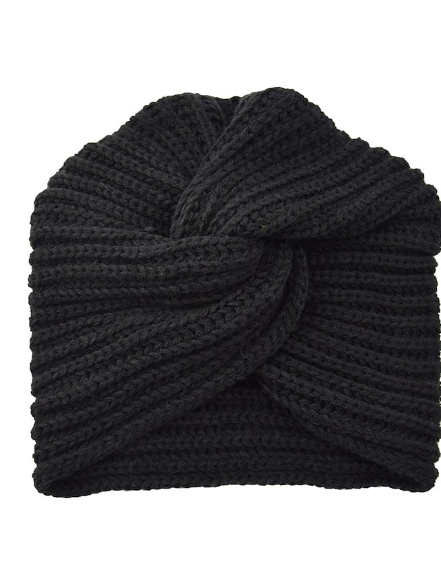 Muslim Inner Hijab Caps Bohemia Turban Cross Wrap Head Indian Hat Knitting Hijab Bonnet Turbante Cap for Women Wear for Women