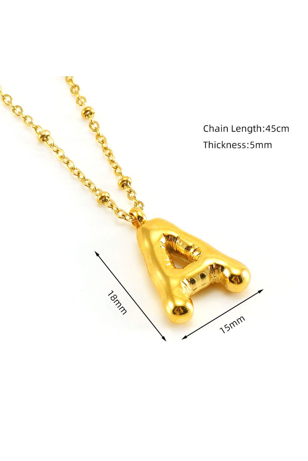 Elegant Gold A-Shaped Alloy Pendant Necklace