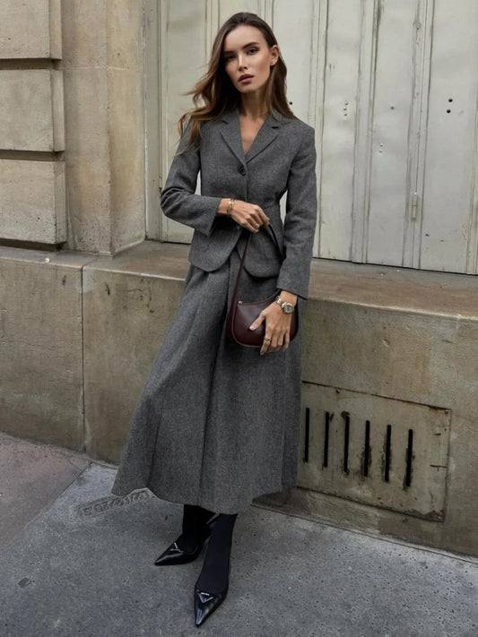 Elegant Solid Graceful Button Down Blazer