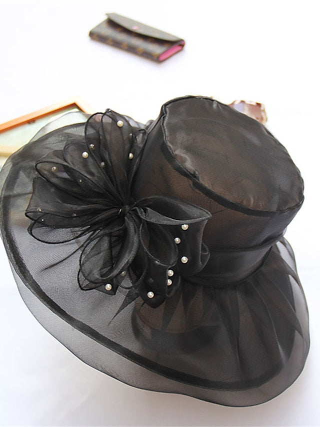 Hat Sun Hat Black Blue Purple Outdoor Home Street Sequins Flower Portable Windproof Comfort for Women