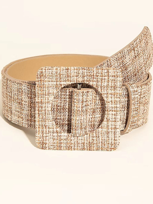 Belt PU Khaki Wide Belt Office Weekend Pure Color / Spring / Summer / Fall / Winter for Women