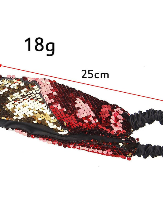 1PC Hairpins Hair Band For Outdoor Daily Sequins Fabric Black White Blue for Women