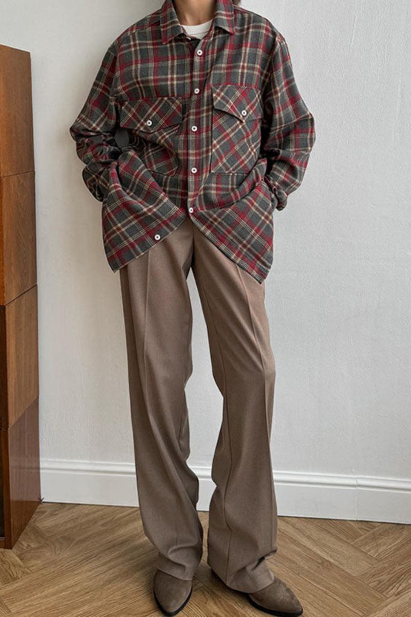 Camisa holgada vintage a cuadros