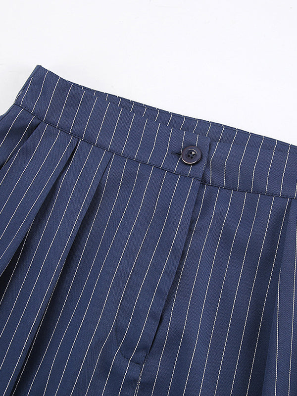 Pinstripe Print Tailored Pants