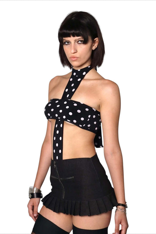 Punk Polka Dot Print Halter Cami Top