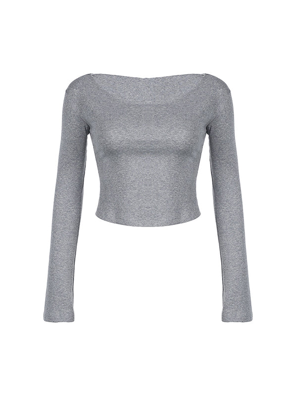 Off Shoulder Hooded Long Sleeve Tee