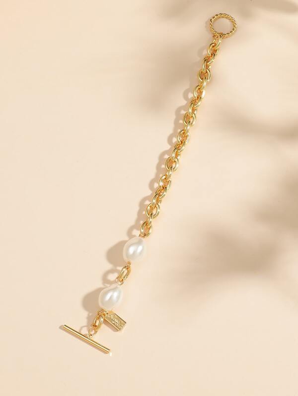 Faux Pearl Decor Bracelet for Women