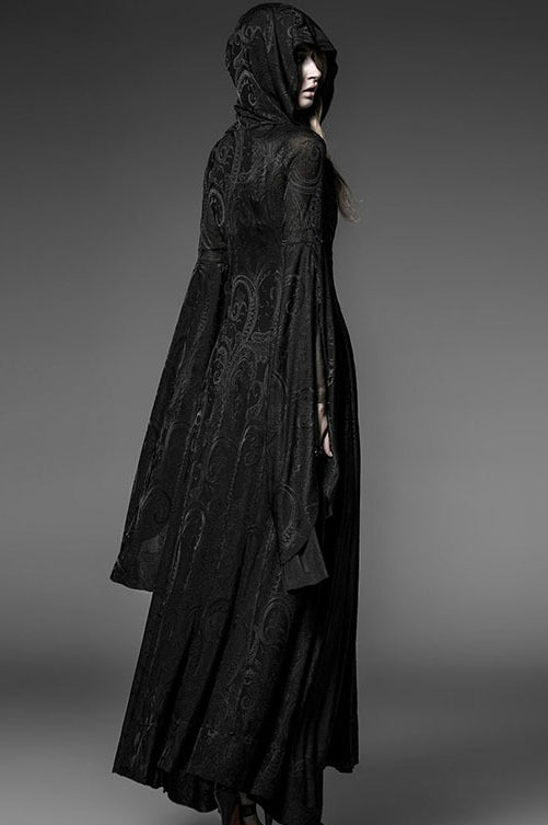 Gothic Hooded Slim Bodycon Midi Dress