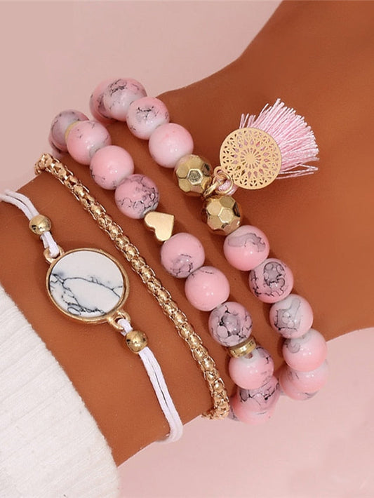 Bracelets Artistic Anniversary Heart Bracelets & Bangles / Black / White / Pink / Fall / Winter for Women