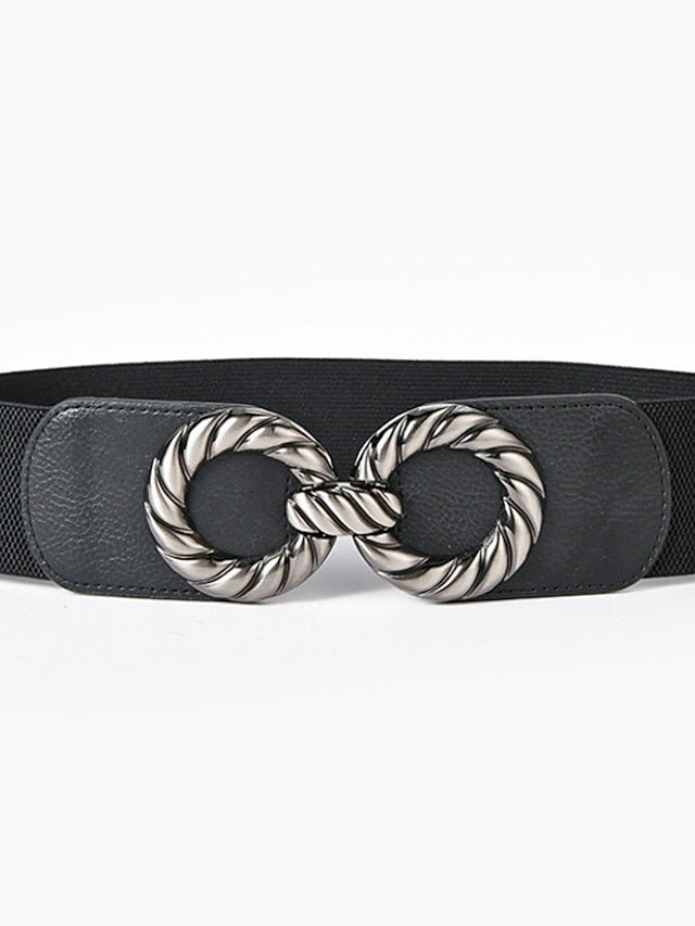 Unisex Corset Belt PU Leather Sliding Buckle O-ring Casual Classic Party Daily Silver Gold for Women