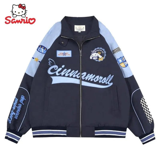 Japanese Anime Print Windproof Biker Jacket