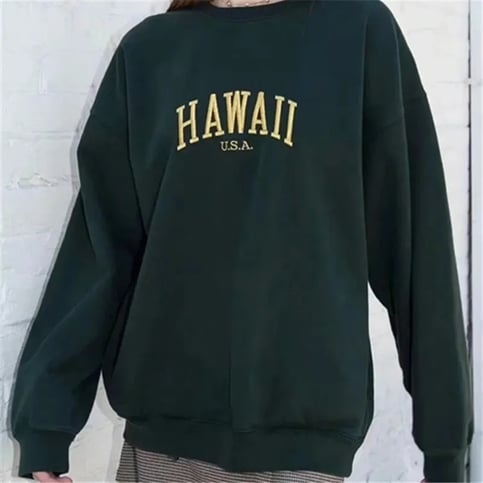Hawaii Letter Embroidery Sweatshirt