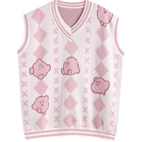 Pink Anime Japanese Sweater Vest