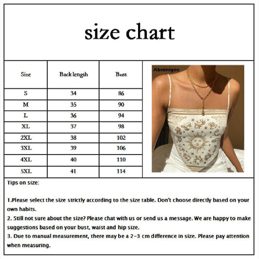 Sexy Sun Moon Zodiac Backless Camisole Lace Up Spaghetti Strap Tank Top Asymmetrical Print Aesthetic E-Girl Kawaii Korean Japanese Harajuku Streetwear