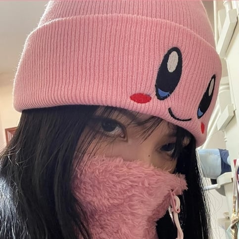 Cute Pink Japanese Anime Cartoon Cosplay Knit Hat Beanie