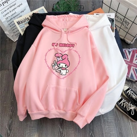 Cute Anime Japanese Cartoon Print Long Sleeve Hoodie