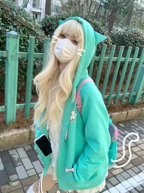 Blue Cat Ear Hoodie