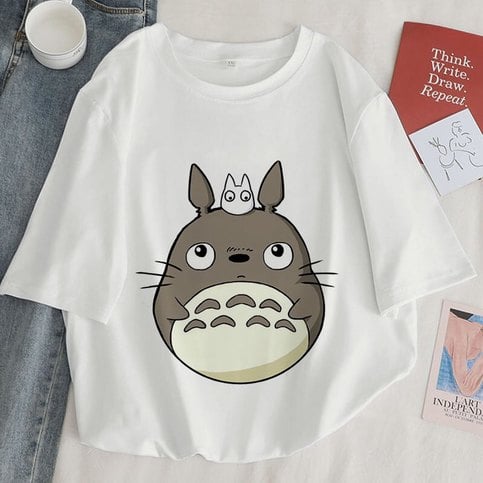 Cute Anime Japanese Print Cartoon Oversize Short Sleeve T-shirt
