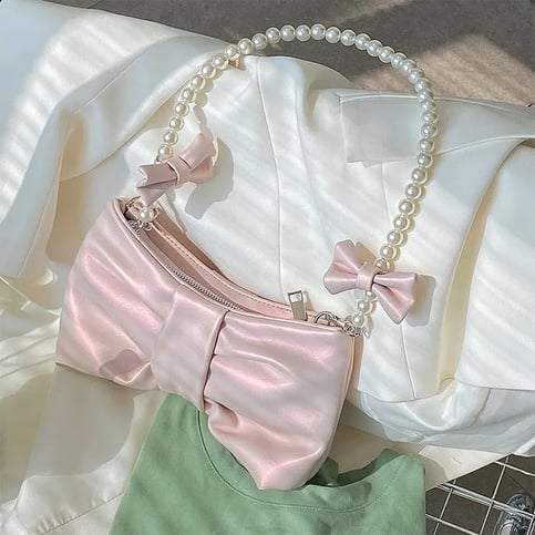 Pink Pearl Bow Handbag