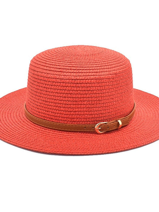Hat Straw Hat Sun Hat Black Pink Yellow Outdoor Street Daily Pure Color Pure Color Portable Comfort Breathable for Women