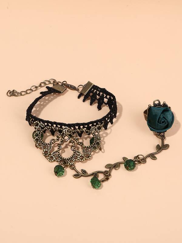 Flower Decor Mittens Bracelet for Women