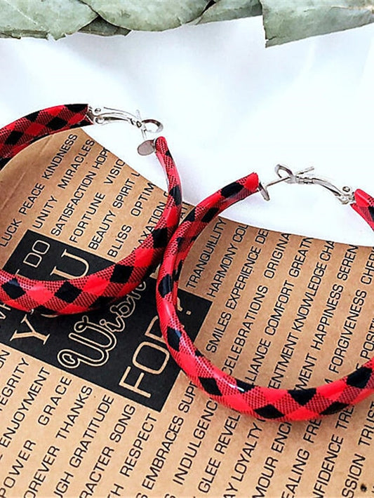 Earrings Casual Street Plaid Earring for Women