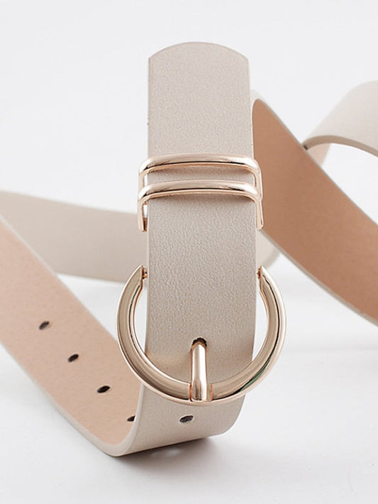 Unisex PU Buckle Belt PU Leather Prong Buckle D-ring Casual Classic Party Daily Black Pink Brown Beige for Women