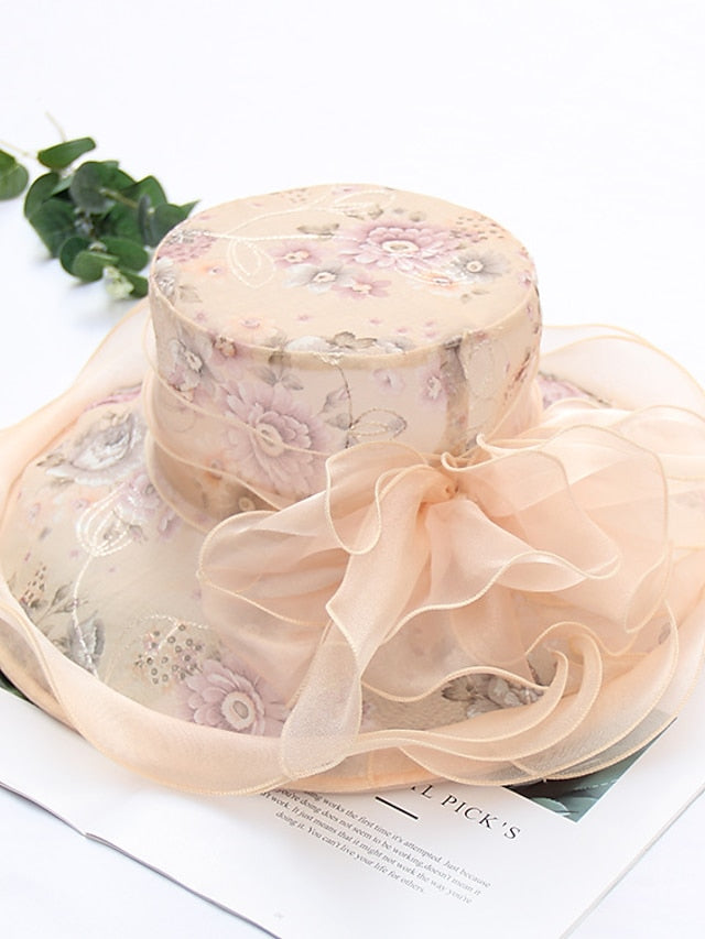 Hat Sun Hat Light Pink Pink Light Gray Outdoor Home Street Mesh Embroidery Flower Portable Windproof Comfort for Women