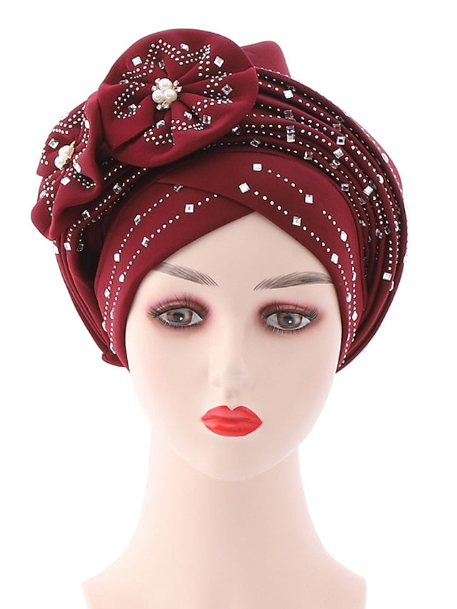 Beanie / Slouchy Party Dailywear Sports Outdoor Beaded Flower Flower Black White Hat Basic Red Fall Winter for Women