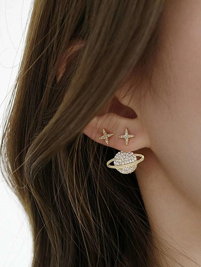 1 Pair Drop Earrings Mismatch Earrings For Birthday Gift Prom Alloy Classic Star for Women