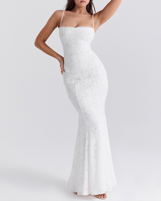 Lace-Up Backless Camisole Dress