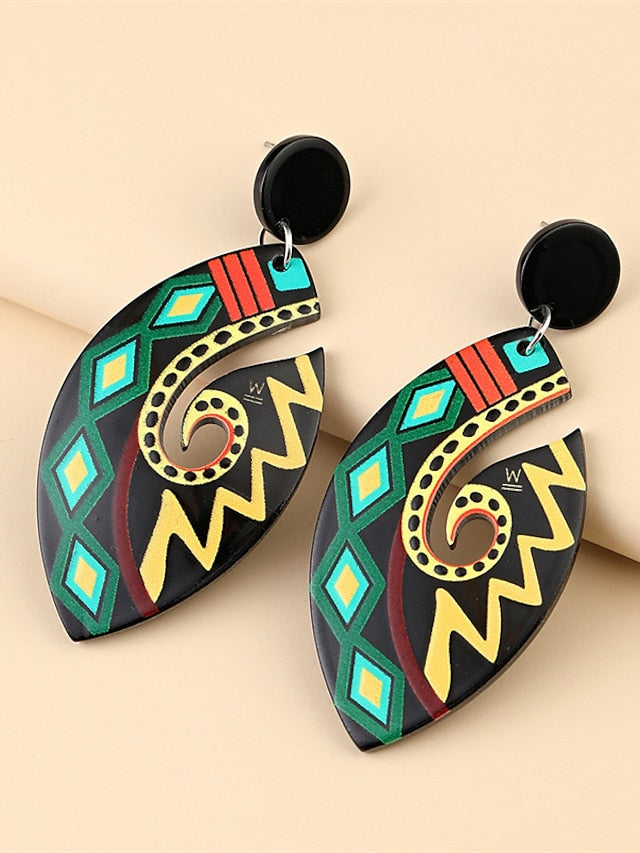 Earrings Chic & Modern Street Color Block Earring / White / Blue / Green / Fall / Winter for Women