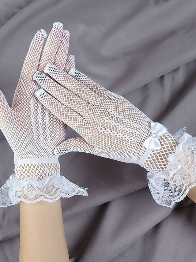 Lace Gloves Wedding Party Evening Gift Polyester Simple Bridal Gloves Sexy 1 Pair for Women