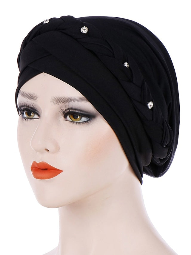 Beanie Slouchy Party Wedding Street Pleated Pure Color Black White Hat Yellow Fall Winter Spring Summer for Women