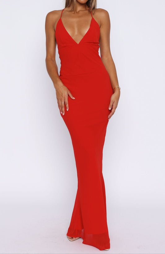 Nahia Maxi Dress Red