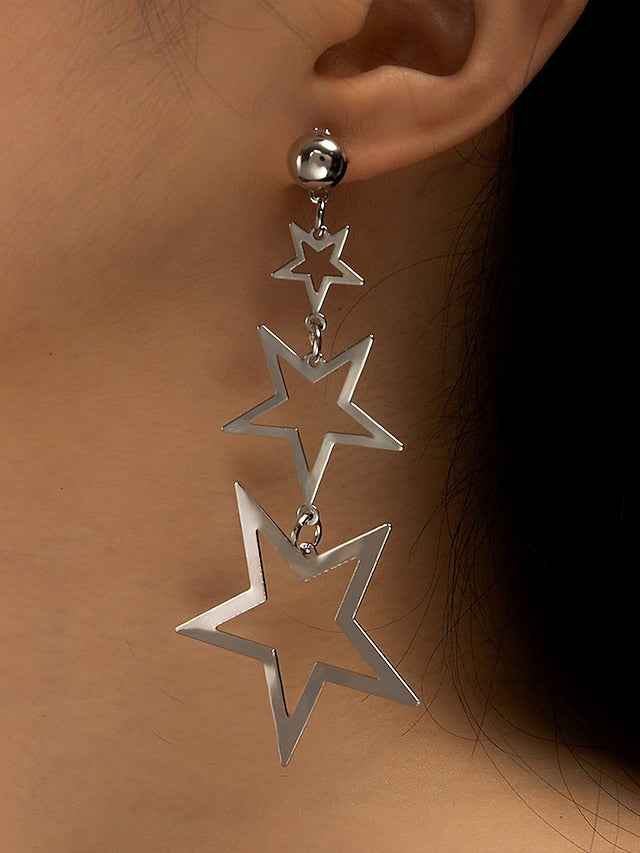 1 Pair Drop Earrings For Party Evening Gift Prom Alloy Drop Star for Women