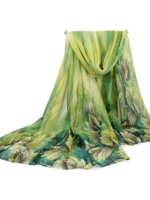 Scarves Shawl Daily Holiday Flowers Voile Bohemia 1 PC for Women