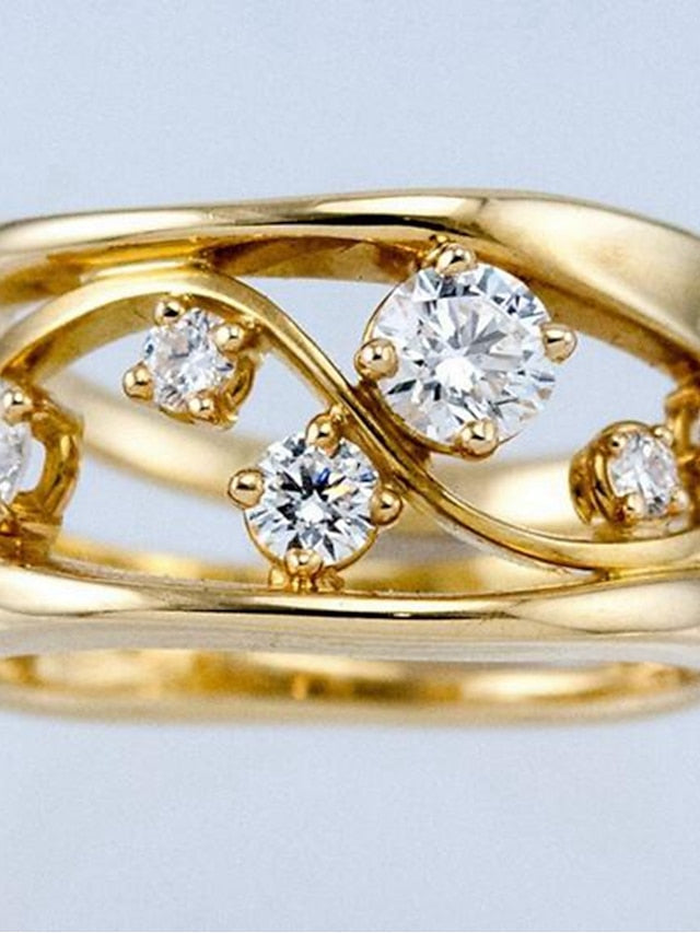 1PC Ring For AAA Cubic Zirconia White Wedding Daily Alloy for Women