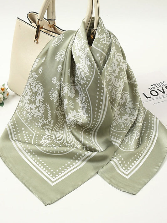 Fashion Printed Hair Scarf For Women 70*70cm Shawl Simple Bandana Head Bag Scarfs Female Kerchief Neck Scarves for Women