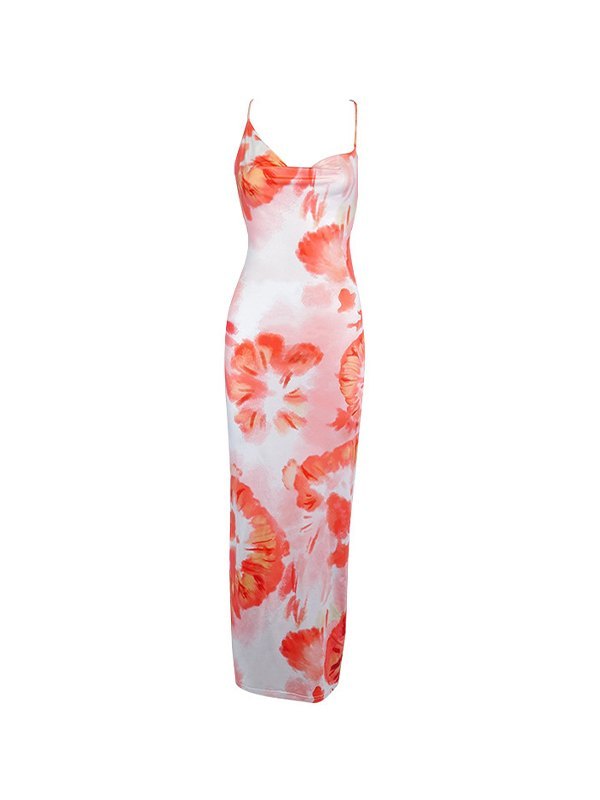 Trendy Tie-Dye Print Slip Dress