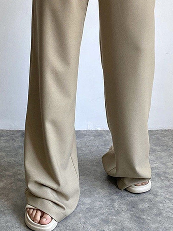 Fold Over Waist Baggy Casual Pants
