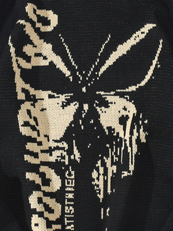 Oversized Butterfly Jacquard Sweater