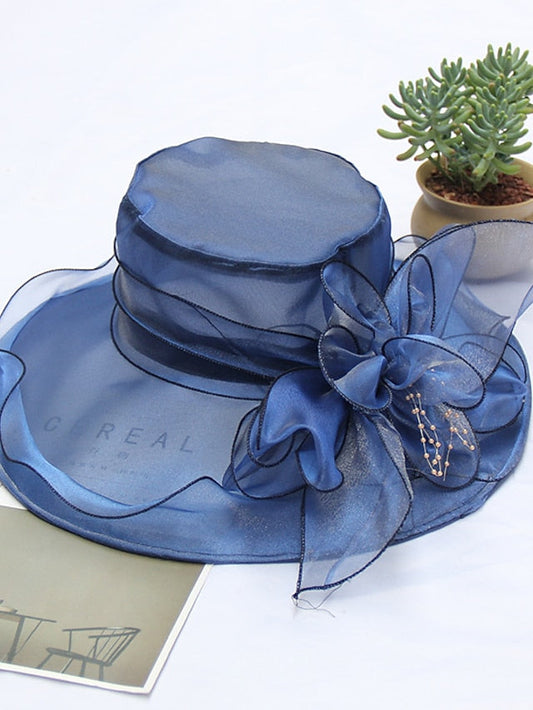 Party Hat Party Wedding Special Occasion Flower Solid Color Wine Black Hat / White / Fall / Winter / Spring / Summer for Women