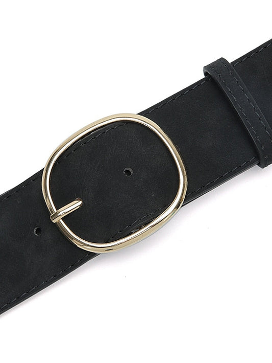 Unisex PU Buckle Belt PU Leather Prong Buckle O-ring Classic Casual Party Work Black White Pink Red for Women