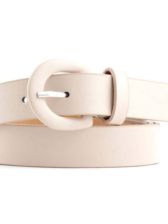 Unisex PU Buckle Belt PU Leather Prong Buckle D-ring Casual Classic Party Daily Black Pink Red Brown for Women