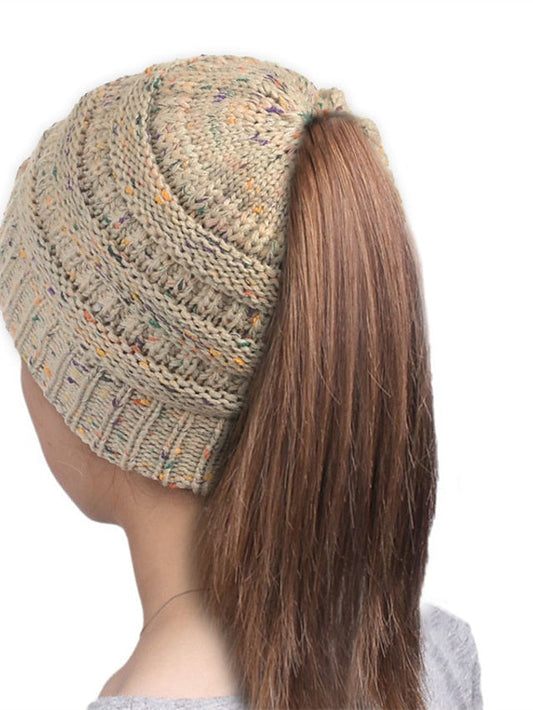Hat Beanie / Slouchy Black Khaki Light Gray Outdoor Home Daily Knit Letter Multicolor Portable Windproof Comfort for Women