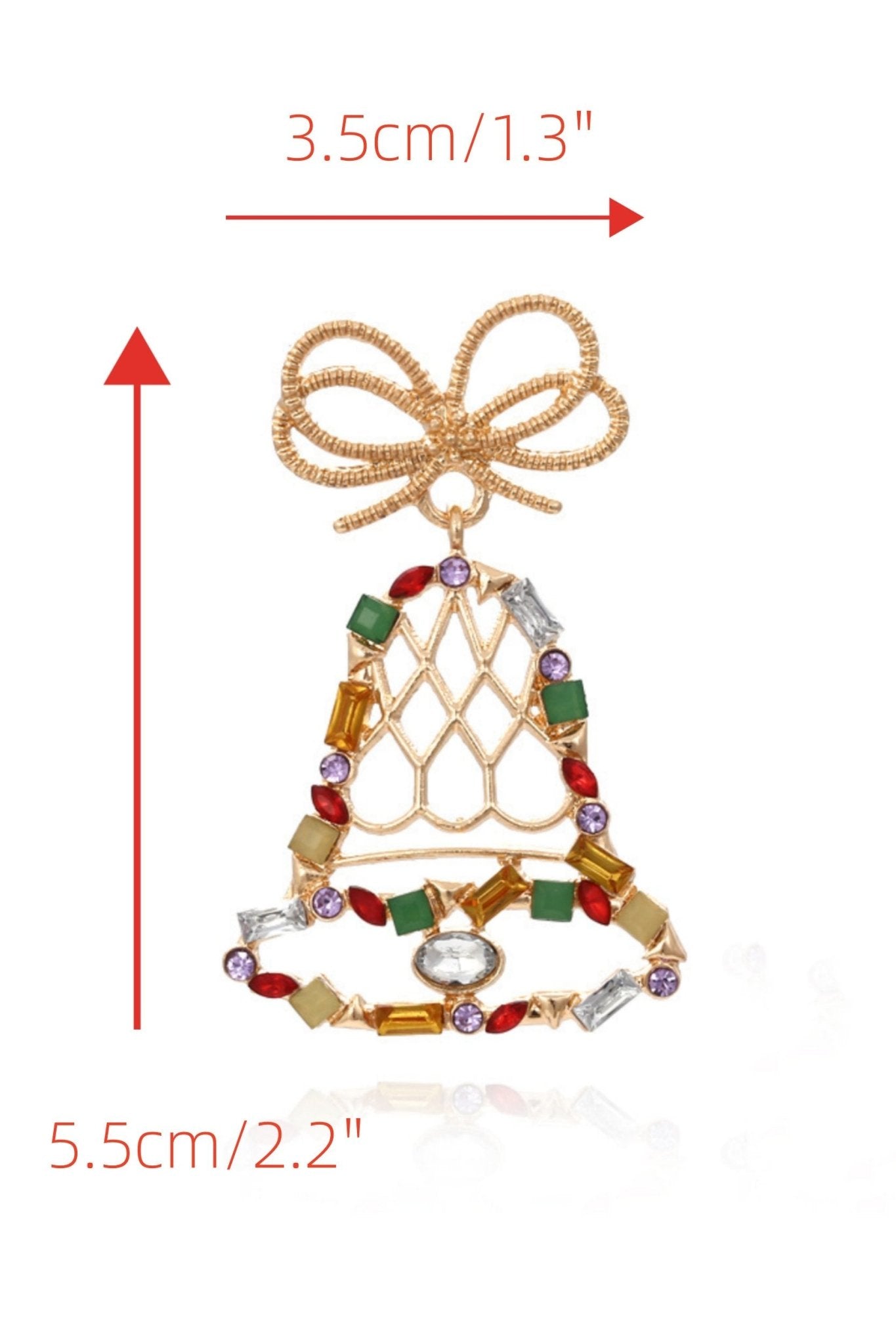 Pendientes colgantes de diamantes con cascabeles